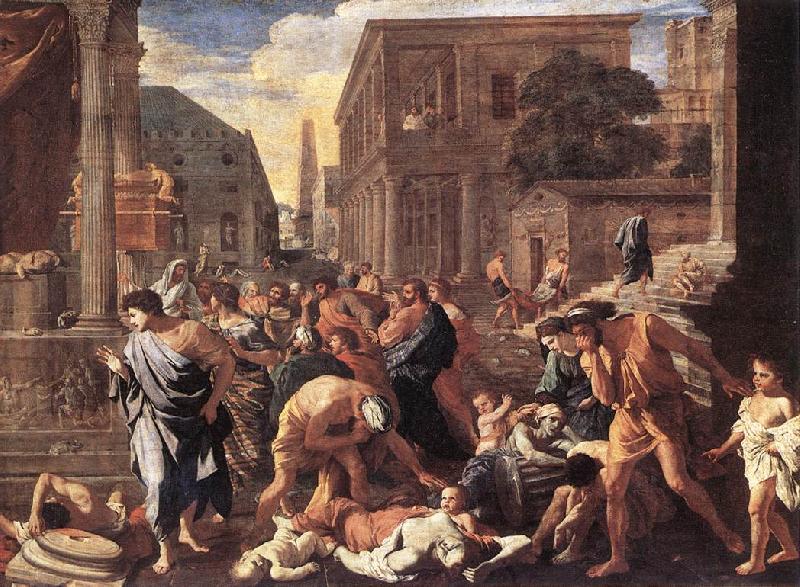 POUSSIN, Nicolas The Plague at Ashdod asg France oil painting art